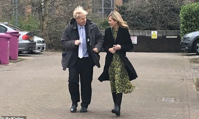 Boris Johnson, 54, and his lover Carrie, 30, are seen together for first time since his 25-year marriage ended as he makes his pitch for leadership of the country