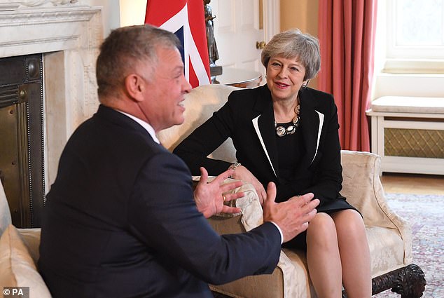 The Leave supporter made the surprise decision to walk out on the PM (pictured today with the King of Jordan) fearing Parliament has seized control of the Brexit process