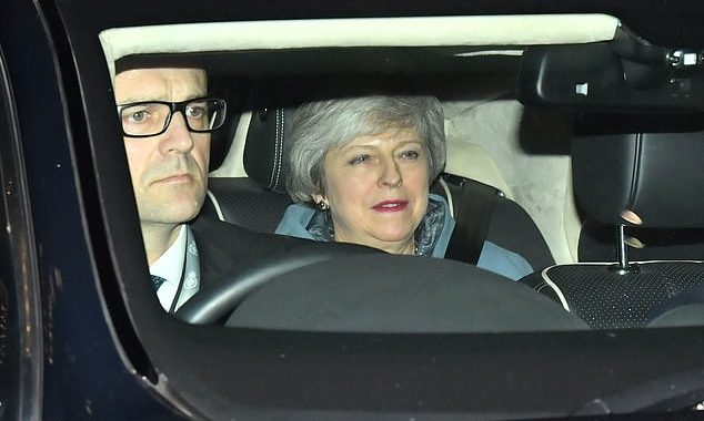 May slumps to crushing 303 to 258 Brexit defeat at hands of Tory rebels despite begging them not to weaken her hand with Brussels – and doesn’t even turn up to hear grim result of vote