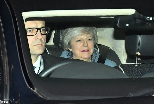 Theresa May was driven away from Parliament tonight in the wake of the disastrous vote