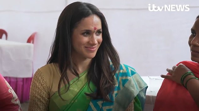 Meghan Markle doned a sari and embraced traditional Indian culture in never-before-seen footage of a charity trip made by the Duchess in 2017