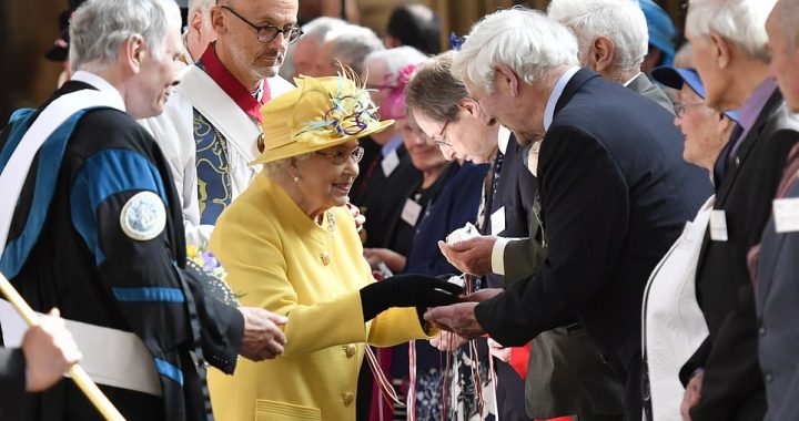 The Queen is radiant in Easter yellow as she’s joined by Princess Eugenie to hand out Maundy Thursday coins at St George’s Chapel, ahead of her 93rd birthday