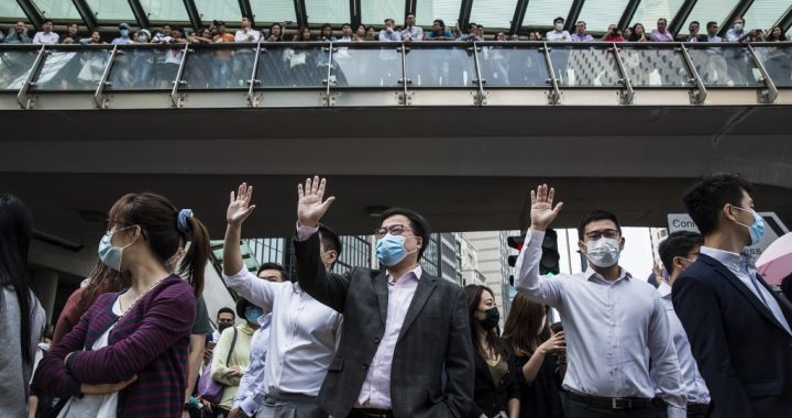 Hong Kong white-collar workers join the ranks of protesters