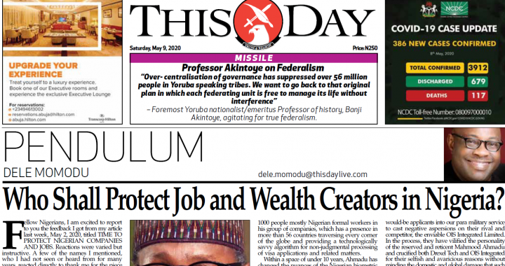 Mahmood Ahmadu Features in Dele Momodu’s Thisday Newspaper Article